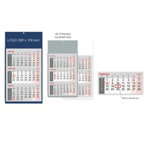 Koledar 3-Mesečni poslovni lepljen J1239
