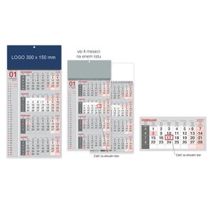 Koledar 4-Mesečni poslovni spirala J1240